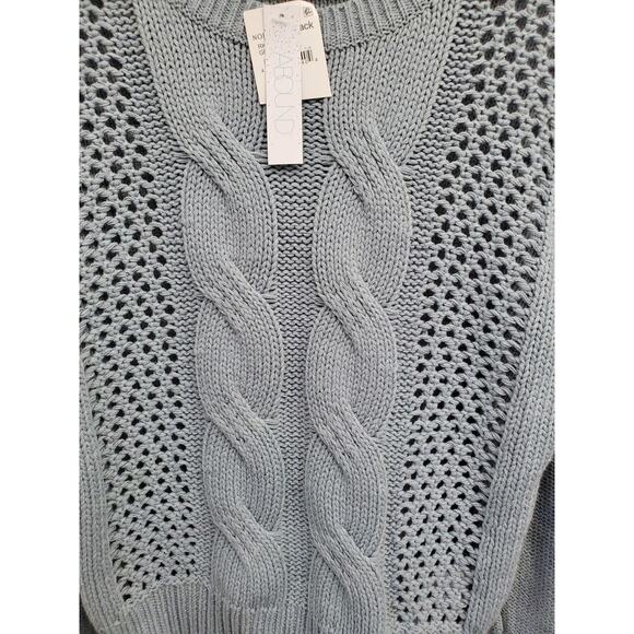 Abound Sweater Size M Cable Knit Fisherman Cotton Brunch Cozy Capsule Wardrobe - Picture 7 of 8